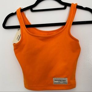 Orange sports bra crop top